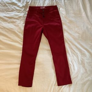 No Boundaries red midrise skinny jeans